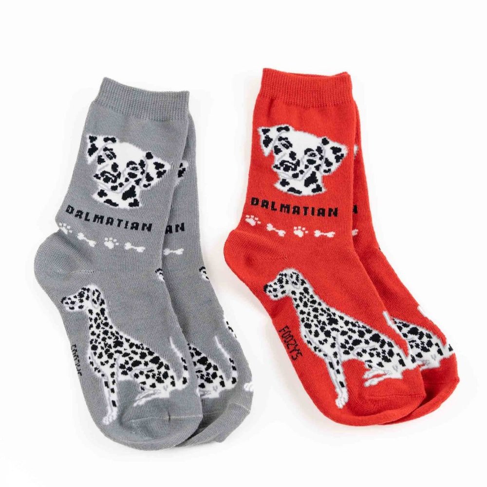 Dalmatian Spotted Dog Pooch Puppy 2 Pairs Women's Foozys Canine Socks Animal